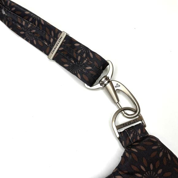 Travelon Anti Theft Crossbody Purse Shoulder Bag Brown Floral Sunburst Travel - Picture 10 of 10